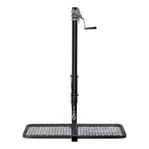 hitch deer hoist with lifting system platform, 300 lbs load capacity, game hoist winch lift with 2 inch receiver, 360 degree swivel shaft & foldable, hitch mounted deer hanger for moving game