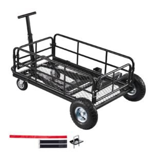 Hitch Mount Cargo Carrier on Wheels, 36.2" x 21.3" x 11.8", 2-in-1 Folding Rear Luggage Rack Basket & Cargo Cart with Hitch Stabilizer, Fits 2" Receiver for SUV Pickups, 400LBS Load Capacity