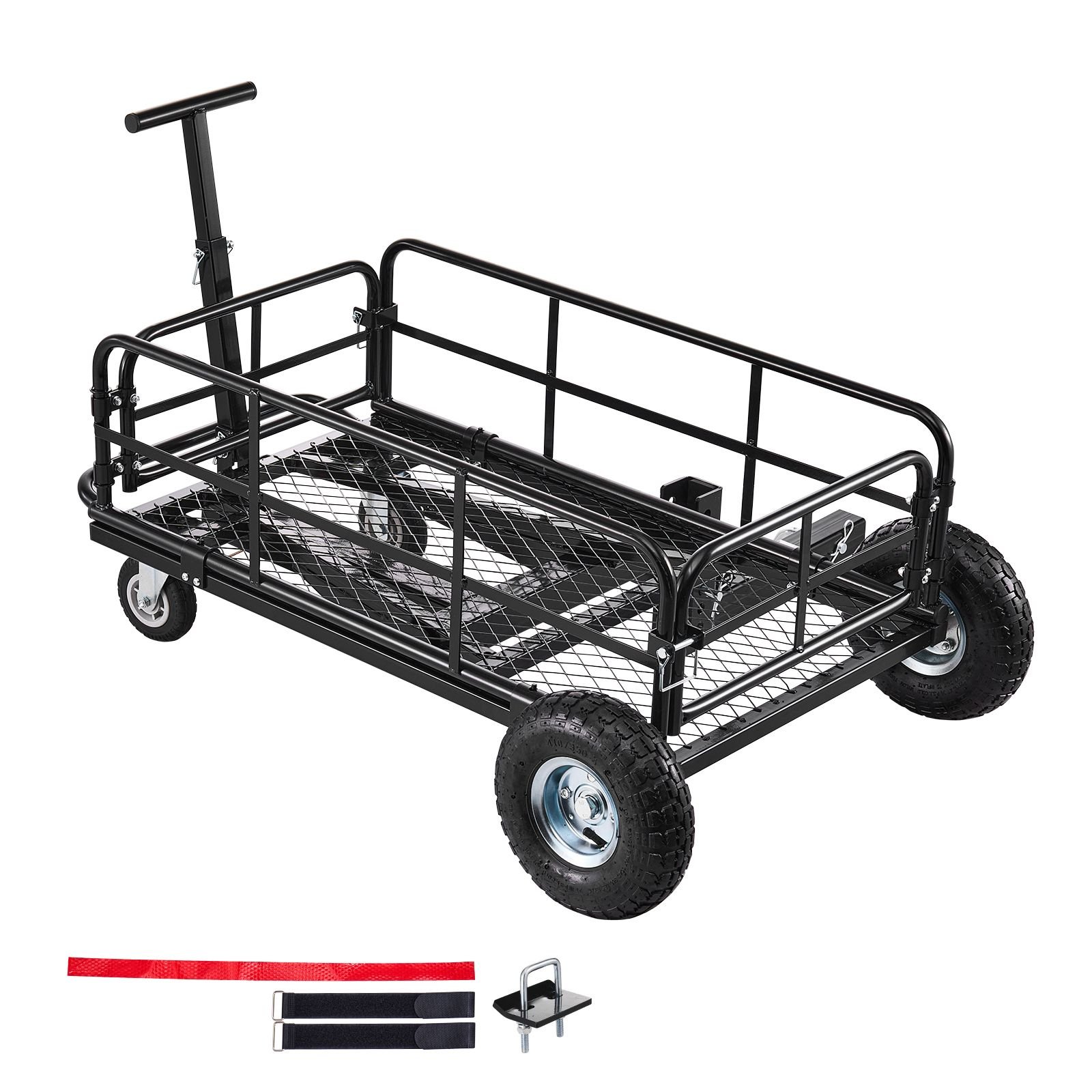 hitch mount cargo carrier on wheels, 36.2" x 21.3" x 11.8", 2 in 1 folding rear luggage rack basket & cargo cart with hitch stabilizer, fits 2" receiver for suv pickups, 400lbs load capacity
