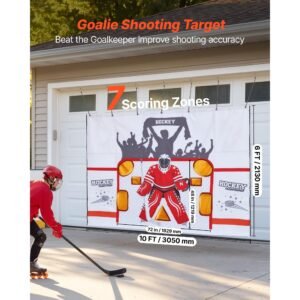 hockey shooting tarp, shooter tutor ice hockey goal practice target, tear proof premium net with 7 holes, easy set up hockey net replacement, training equipment for practicing shooting accuracy