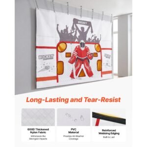 hockey shooting tarp, shooter tutor ice hockey goal practice target, tear proof premium net with 7 holes, easy set up hockey net replacement, training equipment for practicing shooting accuracy