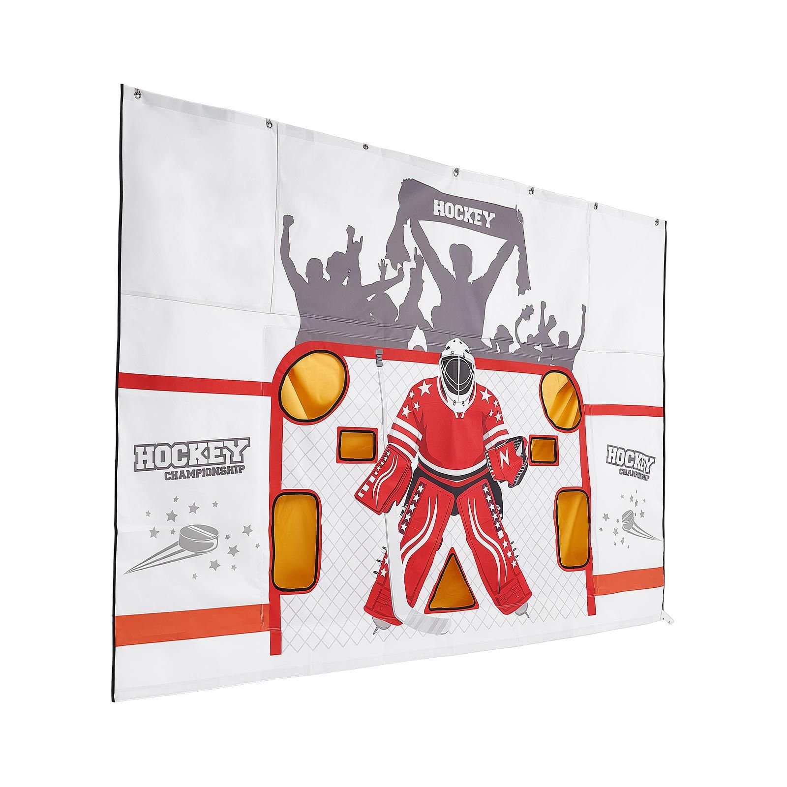 hockey shooting tarp, shooter tutor ice hockey goal practice target, tear proof premium net with 7 holes, easy set up hockey net replacement, training equipment for practicing shooting accuracy