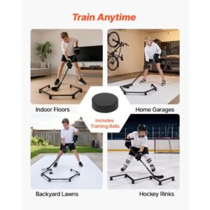 hockey training equipment, 5 section adjustable hockey stick handling trainer, portable on/off ice trainer, lightweight solid sports tool for puck control, reaction time, hand eye coordination