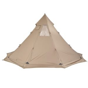 hot tent for 4 6 persons, portable winter tipi tent with stove jack, waterproof canvas camping tents, lightweight 4 season shelter tents for hiking fishing backpacking, l size