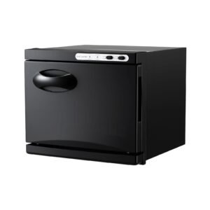 hot towel warmer, 1.76 gal small towel warmer cabinet with clip & stainless steel rack, holds up 12 towels, portable all round heating cabinet for spa, barber, manicures, massage, salon, black