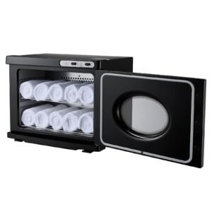 hot towel warmer, 5 gal large towel warmer cabinet with see through window, clip & stainless steel racks, holds up 36 towels, all round heating cabinet for spa, barber, manicures, massage, salon