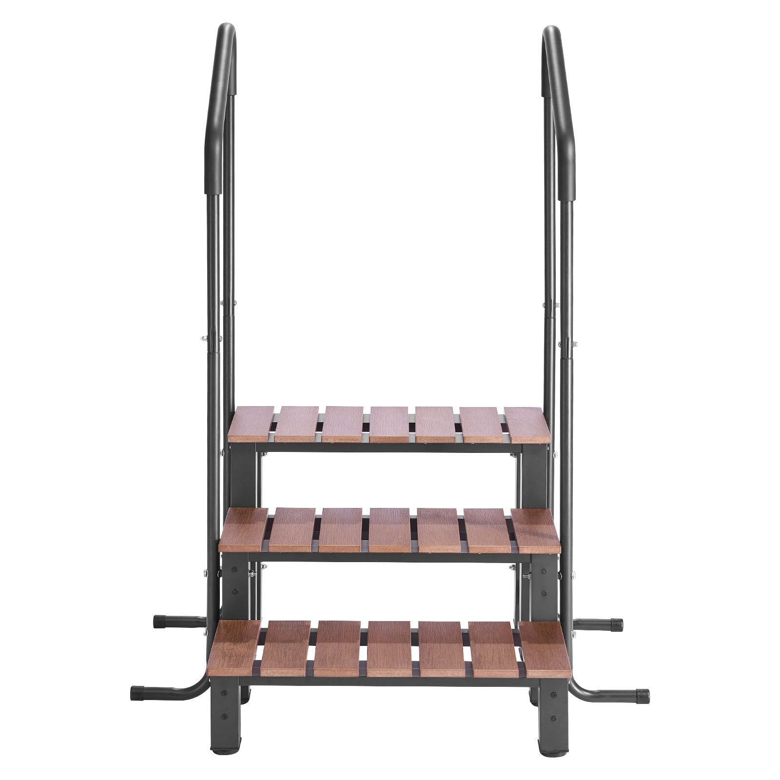hot tub steps with handrail, 3 step spa outdoor stairs, heavy duty 25.2 inch wide above ground/inflatable pool ladder with 550 lbs weight capacity, multi use for porch, patio, deck, trailers