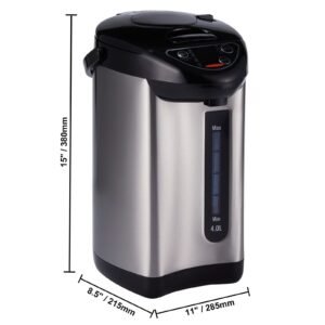 hot water dispenser, adjustable 4 temperatures water boiler and warmer, 304 stainless steel countertop water heater, 3 way dispense for tea, coffee and baby formula, 4l/135 oz