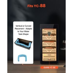 humidifier replacement filter, single pack humidifying pad compatible with yc 88 cigar humidor water tank, 3d multi layer honeycomb mesh, cigar flavor preservation, cut to fit for your humidor