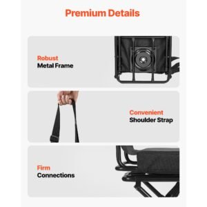 hunting chair, 360° silent swivel, foldable lightweight portable blind chair, heavy duty steel frame ground stool seat, with adjustable shoulder strap, 300 lbs capacity for fishing, camping