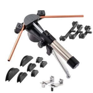 Hydraulic Tubing Bender Kit, 1/4 to 7/8 Inch, Copper Tube Pipe Bender, Forward/Reverse HVAC Bending Tool Set, with 7 Aluminium Alloy Dies, for HVAC Air Conditioning Refrigeration Auto Repair