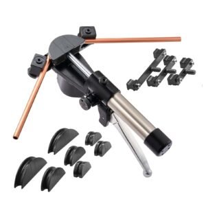 Hydraulic Tubing Bender Kit, 1/4 to 7/8 Inch, Copper Tube Pipe Bender, HVAC Bending Tool Set, 90° Bend, with 7 Aluminium Alloy Dies, for HVAC Air Conditioning Refrigeration Automotive Repair
