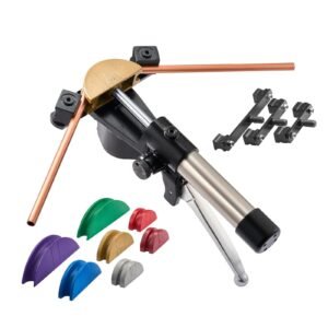 Hydraulic Tubing Bender Kit, 1/4 to 7/8 Inch, Copper Tube Pipe Bender, HVAC Bending Tool Set, 90° Bend, with 7 Color Aluminium Alloy Dies, for HVAC Air Conditioning Refrigeration Auto Repair