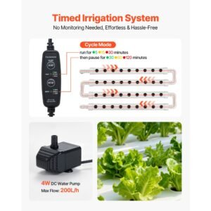 hydroponics growing system kit, 3 tier 108 sites upvc pipe hydroponic grow kit with timed irrigation, sun & light blocking pipes, indoor home garden vegetable planting grow kits for fruit herb