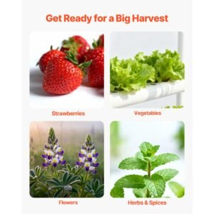 hydroponics growing system kit, 3 tier 108 sites upvc pipe hydroponic grow kit with timed irrigation, sun & light blocking pipes, indoor home garden vegetable planting grow kits for fruit herb
