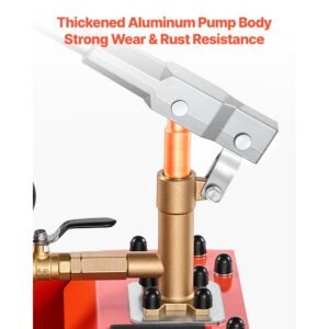 hydrostatic test pump 2 gallon hydraulic manual water pressure tester, single valve hydrostatic water pipe leakage pressure test pump kit with gauge & tank, 0 50 bar range, for pipeline heating