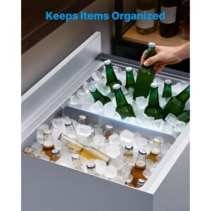 ice bin partition, 20.2 x 5.55 inch, stainless steel divider for 24 inch bar ice bins, stable bottom support & easy to clean, food grade 304 stainless steel for kitchen, bar, restaurant, pub