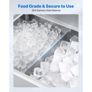 ice bin partition, 20.2 x 5.55 inch, stainless steel divider for 24 inch bar ice bins, stable bottom support & easy to clean, food grade 304 stainless steel for kitchen, bar, restaurant, pub