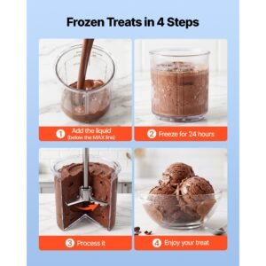 ice cream maker, 7 in 1 frozen treat maker for gelato, sorbet, milkshake, frozen yogurt & lite ice cream, homemade ice cream machine with one touch mix in + respin for smooth, creamy texture