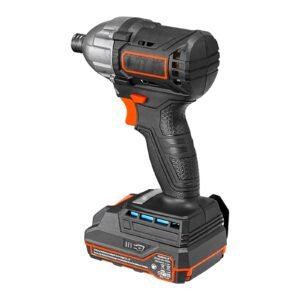 impact driver, 1/4 inch, 2800 rpm max speed, 20 v brushless motor, electric cordless impact driver kit with battery and charger, 20 bits, led work light, for furniture, electrical, home repairs