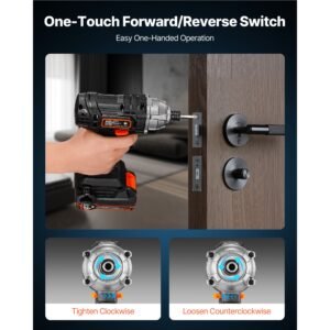 impact driver, 1/4 inch, 2800 rpm max speed, 20 v powerful motor, electric cordless impact driver kit with battery and charger, 10 bits, led work light, for furniture, electrical, home repairs