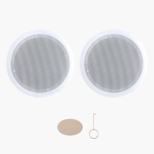 In Ceiling Speakers, 8", In-Ceiling & In-Wall Speaker System, Hi-Fi Sound, 150W Peak, 2-Way Flush Mount Speakers, for Damp Humid Placement, Home Theater, Living Room, or Covered Patio, 1 Pair