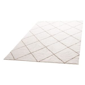 Indoor Plush Area Rugs, 8 x 10 ft Plush Carpet, Area Rugs Furry with Long Plushs Pile, Thick & Durable High-Pile Rug for High-Traffic Areas, Bedroom, Non-Shedding & Non-Slip Backing, Beige