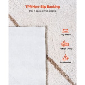 indoor plush area rugs, 8 x 10 ft plush carpet, area rugs furry with long plushs pile, thick & durable high pile rug for high traffic areas, bedroom, non shedding & non slip backing, beige