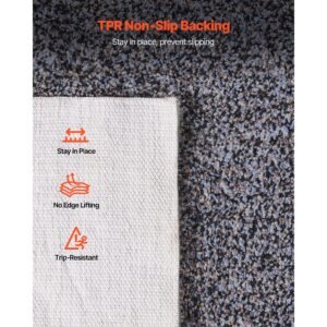 indoor plush area rugs, 8 x 10 ft plush carpet, area rugs furry with long plushs pile, thick & durable high pile rug for high traffic areas, non shedding & non slip backing, blue gray