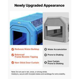 inflatable paint booth, 13.1 x 8.2 x 8.2 ft, portable spray booth with 750w powerful blower and large filter cotton, blow up painting tent for bike, motorcycle, and small furniture, blue