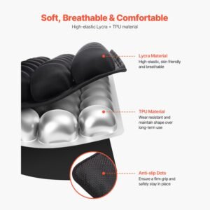 inflatable seat cushion, 3d air cell seat cushion for pressure relief, lycra & tpu wheelchair seat pad with manual pump, lightweight and portable for travel, office, car, airplane