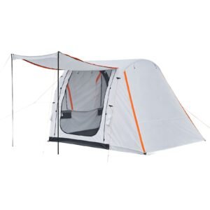 Inflatable SUV Tent with Awning, 8 x 6.7 ft 3-Season SUV Tailgate Tent with Ventilated Doors & Mesh Window, PU2000mm Waterproof Car Rear Hatch Tents for Outdoor Camping - Air Pump Included