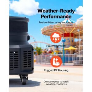 inflatable tube man blower, 1/2 hp 370w, pp blower fan for wacky waving tube guy, ipx3 waterproof, fits 12 inch diameter outdoor arm swing wind flying puppet dancer, inflatable not included
