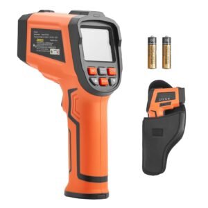 Infrared Thermometer, -22 F to 2912 F Dual-Mode IR Thermometer Gun with K-Type Thermocouple, Dual Laser Heat Temperature Gun Non-Contact for Metal Smelting/Engine/Industry/Cooking (Not for Human)