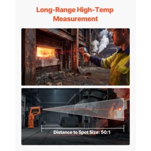 infrared thermometer, 22 f to 2912 f dual mode ir thermometer gun with k type thermocouple, dual laser heat temperature gun non contact for metal smelting/engine/industry/cooking (not for human)