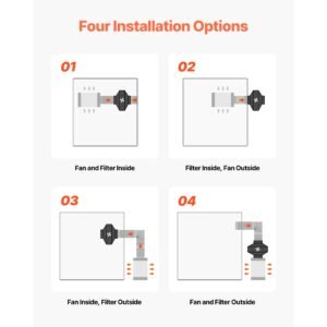inline duct fan kit carbon filter, 402 cfm 6 inch ec motor exhaust ventilation fan with 10 speed, pwm controller, app control, timer, cooling system for grow tent, indoor gardening, hydroponics