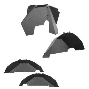 Inner Fender Liner, Front & Rear Fender Liner Compatible with 2007-2018 Jeeps JK/JKU 2/4 Doors, Steel Mud Guards Bolt-on Style Fenders Flare, Wheel Well Cover Fenders Flare Liners, Black