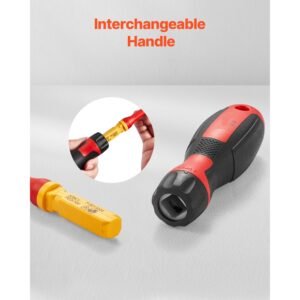 insulated screwdriver set, 13 piece professional electrical screwdriver set, 1000v insulated electrician tool set, with magnetic phillips slotted pozi torx tips, screwdrivers, for electricians