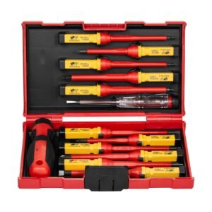 Insulated Screwdriver Set, 13-Piece Professional Electrical Screwdriver Set, 1000V Insulated Electrician Tool Set, with Magnetic Phillips Slotted Pozi Torx Tips, Screwdrivers, for Electricians