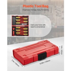 insulated screwdriver set, 13 piece professional electrical screwdriver set, 1000v insulated electrician tool set, with magnetic phillips slotted pozi torx tips, screwdrivers, for electricians
