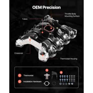 intake manifold, with gasket, engine intake manifold assembly compatible with 2001 2011 crown victoria, replace 615 175, 1l2z 9424 ef, 1w7z 9424 ab, 3w7z 9424 aa, 3w7z 9424 ad, 3w7z 9424 ae