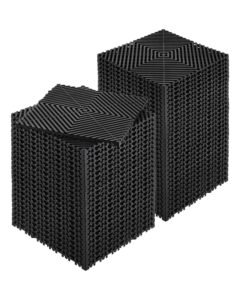 Interlocking Drainage Mat, 12' x 12' Modular Interlocking Cushion, 55 Pcs Splicing Drainage Mats, Non-Slip Black PP Drainage Floor Tile and Shower Mat, for Garage, Garden, Kitchen & Outdoor