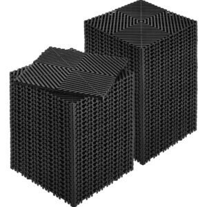 interlocking drainage mat, 12' x 12' modular interlocking cushion, 55 pcs splicing drainage mats, non slip black pp drainage floor tile and shower mat, for garage, garden, kitchen & outdoor