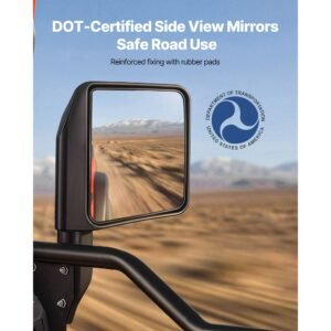 jeep tube doors, 4 door, compatible with 2007 2018 jeep wrangler jk jku unlimited, steel off road front & rear tubular half doors with dot certified side view mirrors, storage bag & rubber pads