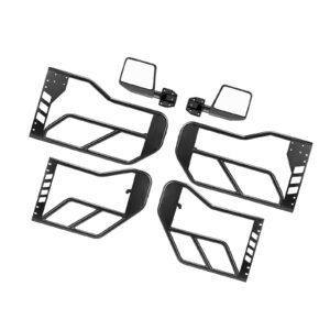 Jeep Tube Doors, 4-Door, Compatible with 2007-2018 Jeep Wrangler JK JKU Unlimited, Steel Off Road Front & Rear Tubular Half Doors with DOT Certified Side View Mirrors, Storage Bag & Rubber Pads