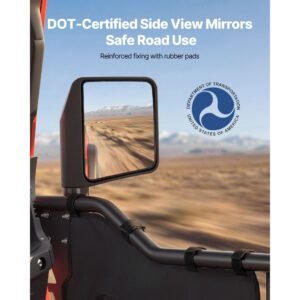 jeep tube doors, 4 door, compatible with 2018 2026 jeep wrangler jl & 2020 2026 gladiator jt, steel off road front & rear tubular half doors with dot certified side view mirrors and storage bag