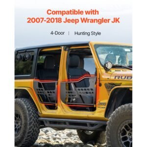 jeep tube doors, 4 door, hunting style jeep tubular door with heavy duty hinges & oe latch, jeep doors with rubber pads & toughened steel tube, fit for 2007 2018 jeep wrangler jk
