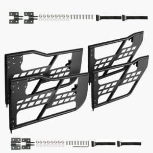 Jeep Tube Doors, 4-Door, Hunting Style Jeep Tubular Door with Heavy-Duty Hinges & OE Latch, Jeep Doors with Rubber Pads & Toughened Steel Tube, Fit for 2007-2018 Jeep Wrangler JK