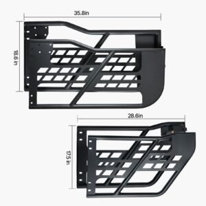 jeep tube doors, 4 door, hunting style jeep tubular door with heavy duty hinges & oe latch, jeep doors with rubber pads & toughened steel tube, fit for 2007 2018 jeep wrangler jk