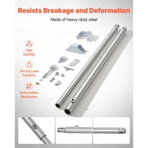 jt's strong arm jack stabilizer kit 191023, fits for 5th wheel rv and travel trailer kit, fifth wheel jack stabilizer for telescopic system, reduces chassis movement, easy bolt on installation